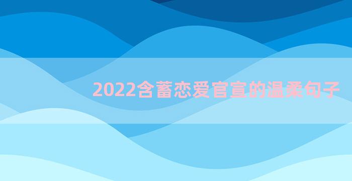 2022含蓄恋爱官宣的温柔句子