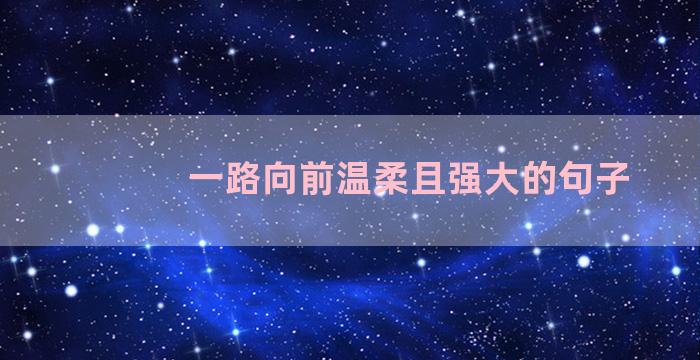 一路向前温柔且强大的句子