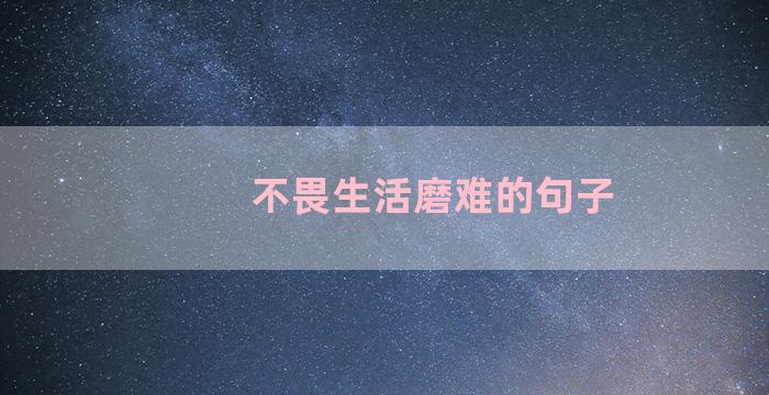 不畏生活磨难的句子