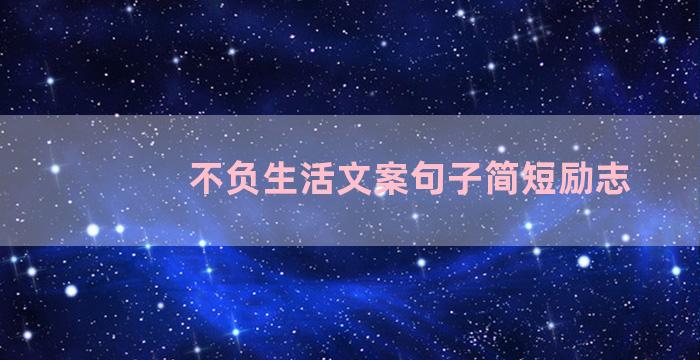 不负生活文案句子简短励志