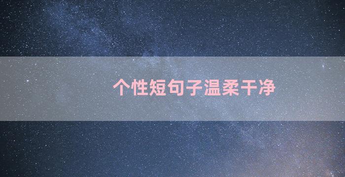个性短句子温柔干净