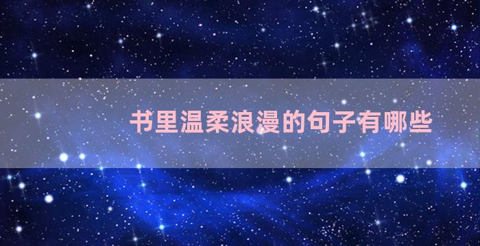 书里温柔浪漫的句子有哪些