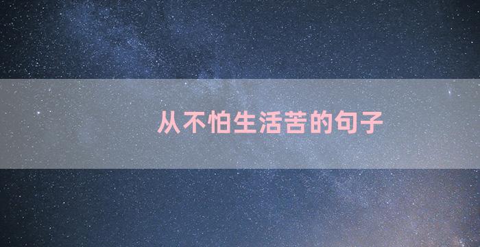 从不怕生活苦的句子