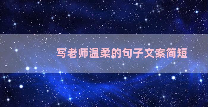 写老师温柔的句子文案简短