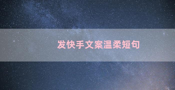 发快手文案温柔短句