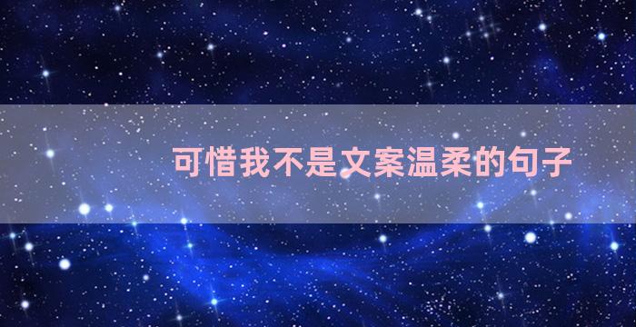 可惜我不是文案温柔的句子