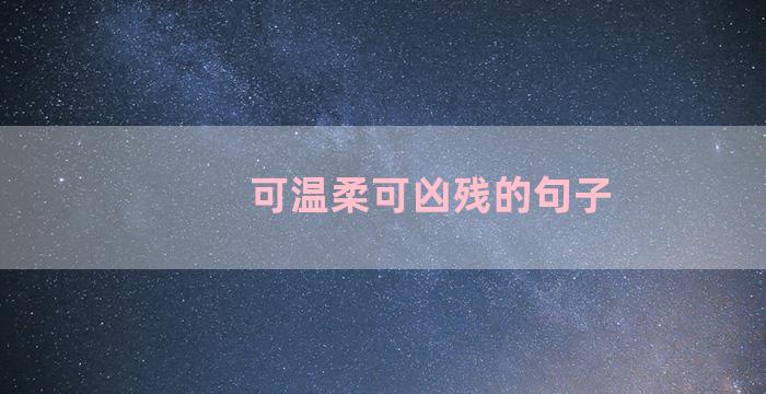 可温柔可凶残的句子