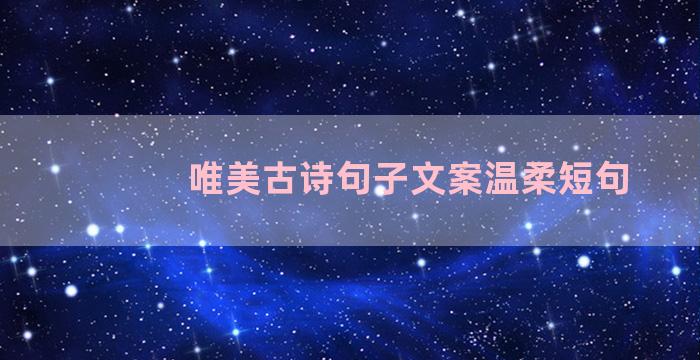 唯美古诗句子文案温柔短句