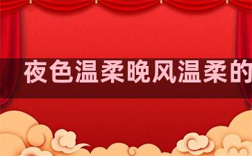 夜色温柔晚风温柔的句子