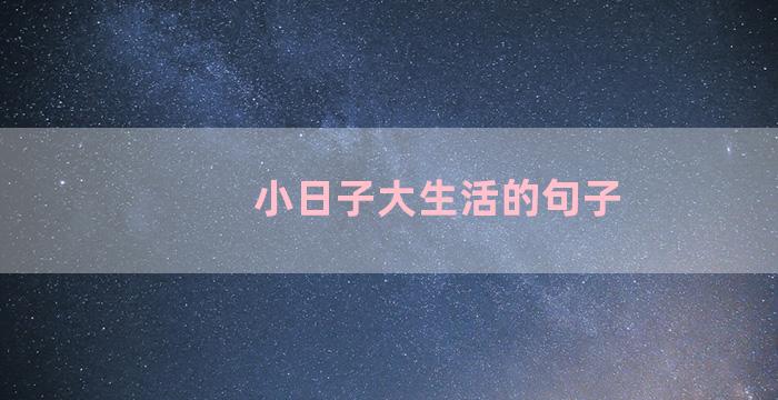 小日子大生活的句子