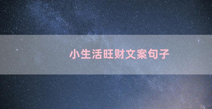 小生活旺财文案句子