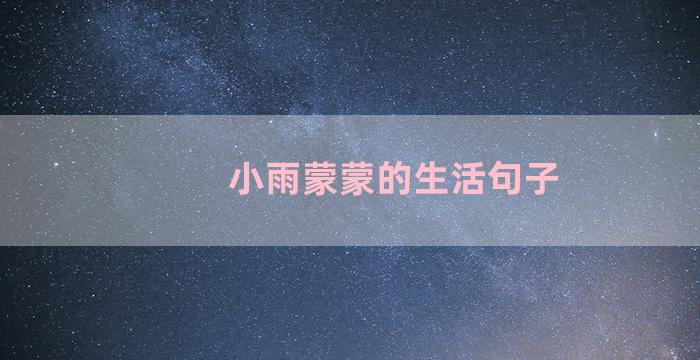 小雨蒙蒙的生活句子