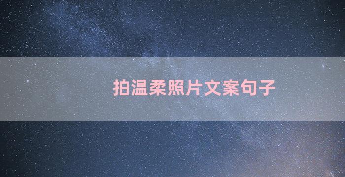 拍温柔照片文案句子