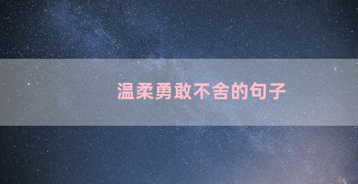 温柔勇敢不舍的句子