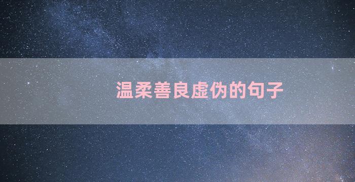 温柔善良虚伪的句子