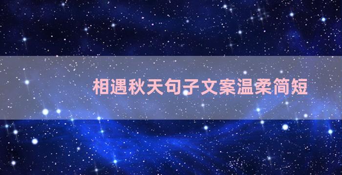 相遇秋天句子文案温柔简短