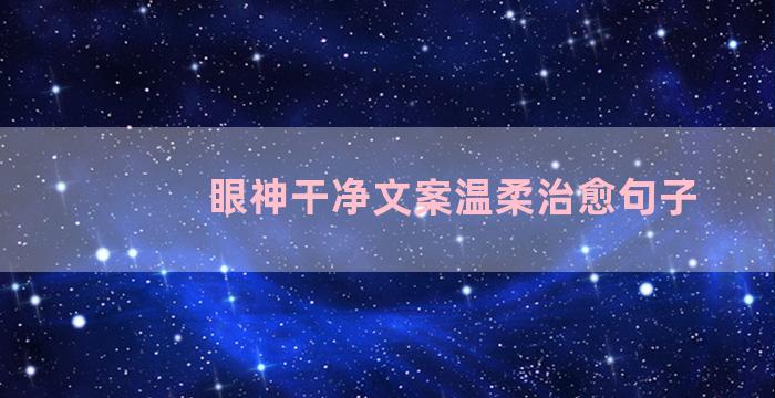 眼神干净文案温柔治愈句子