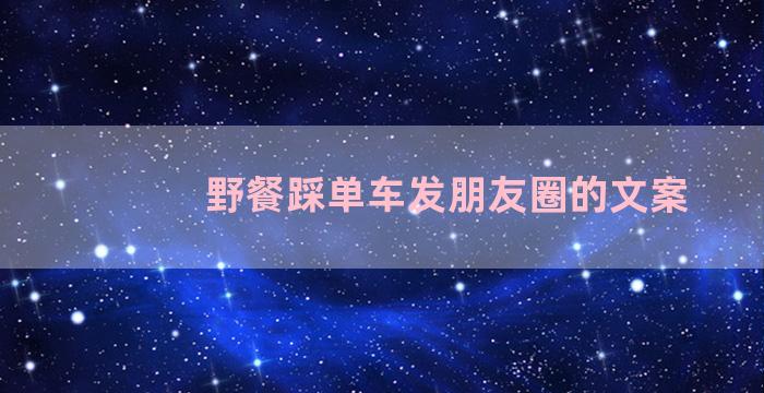 野餐踩单车发朋友圈的文案