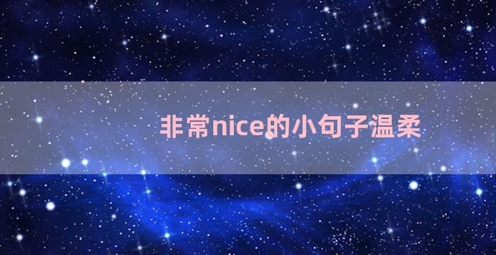 非常nice的小句子温柔